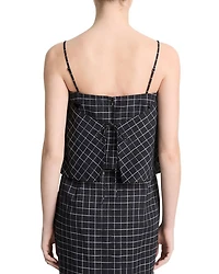 Trellis Plaid Strapless Top