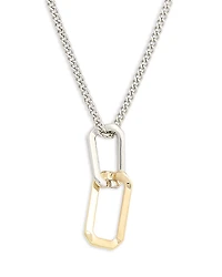 Allsaints Signature Two-Tone Hexagon Twist Pendant Necklace, 17-19