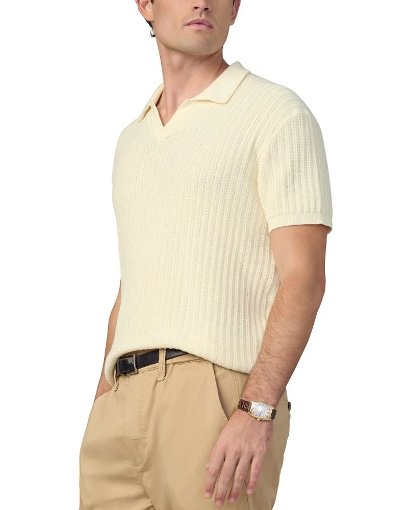 Textured Short Sleeve Polo Sweater