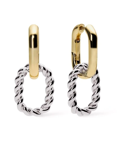Double Ash Double Two Tone Hoop Earrings