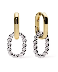Double Ash Double Two Tone Hoop Earrings