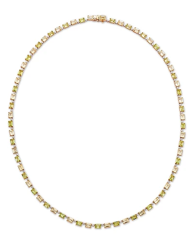 Bloomingdale's Fine Collection Peridot, Lemon Quartz & Diamond Collar Necklace