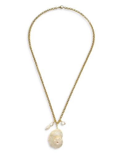 Aqua 8 Other Reasons Conch Pendant Necklace, 19-22 - Exclusive