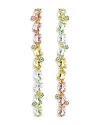 Gema Mixed Cut Multicolor Crystal Asymmetrical Linear Drop Earrings