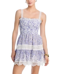Waimari Aerin Lace Trim Mini Dress