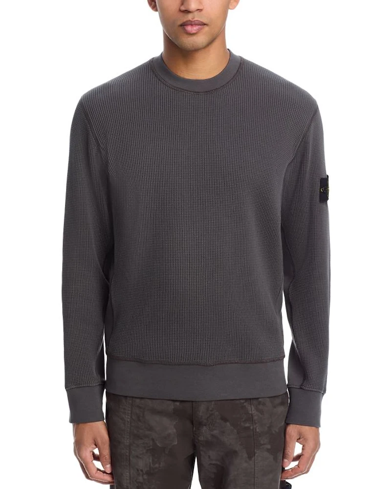 Regular Fit Waffle Knit Sweatshirt