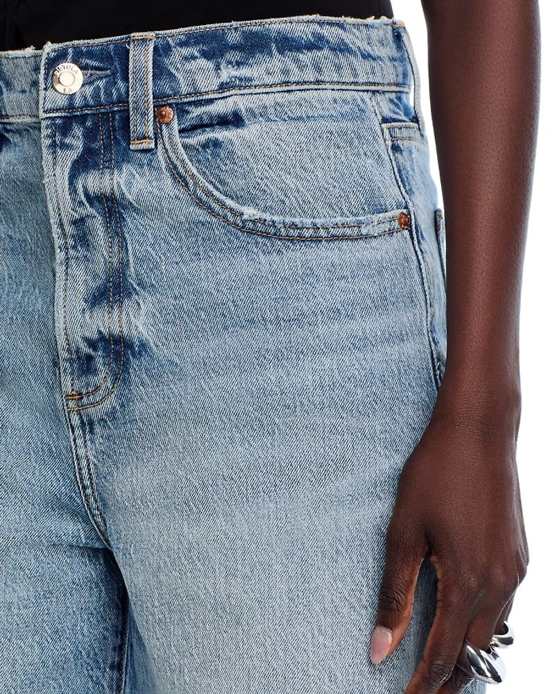 Kaylee High Rise Pinched Loose Denim Shorts