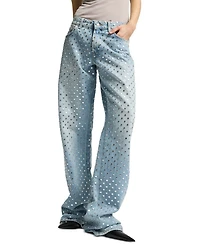 Straight Trouser High Rise Jeans Bleach