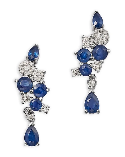 Bloomingdale's Fine Collection Blue Sapphire & Diamond Drop Earrings
