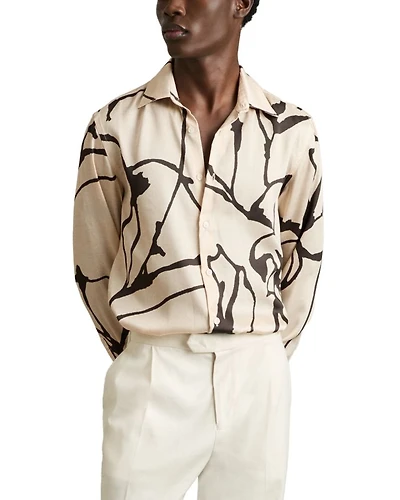 Abstract Printed Long Sleeve Shirt