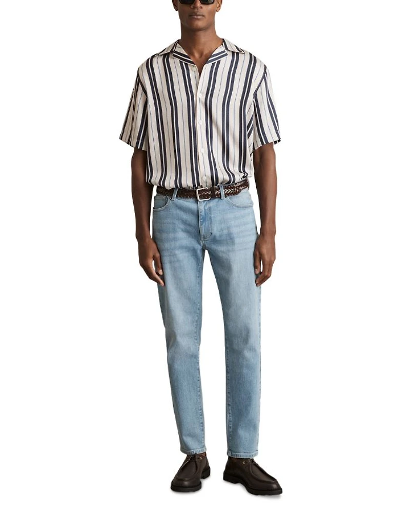 Amos Wide Stripe Print Cuban Shirt