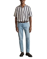 Amos Wide Stripe Print Cuban Shirt