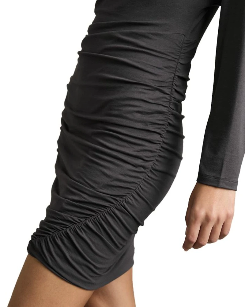 Ruched Mini Jersey Dress