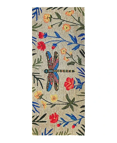 Liora Manne Frontporch Floral Dragonfly Runner Area Rug, 2' x 5'
