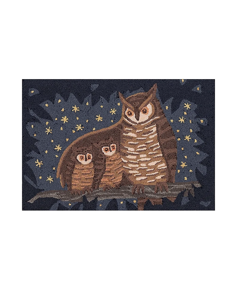 Liora Manne Frontporch Owl Family Area Rug, 2'6 x 4'
