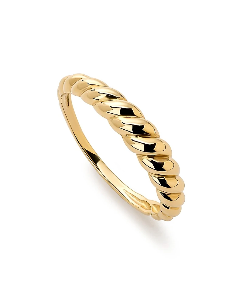Ana Luisa Solid Yellow Gold Dome Rope Ring