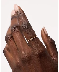 Solid Yellow Gold Solo Diamond Stacking Ring