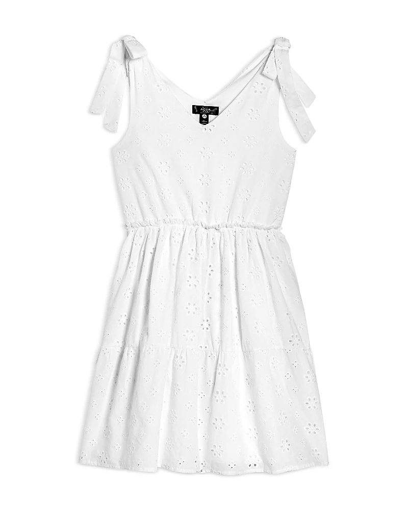 Aqua Girls' Eyelet Mini Dress, Little Kid, Big Kid - Exclusive