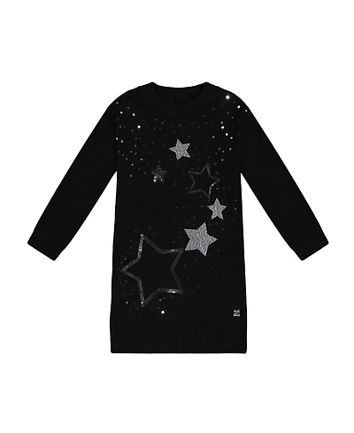 Deux par Deux Girls' Knitted Dress with Sequins - Little Kid