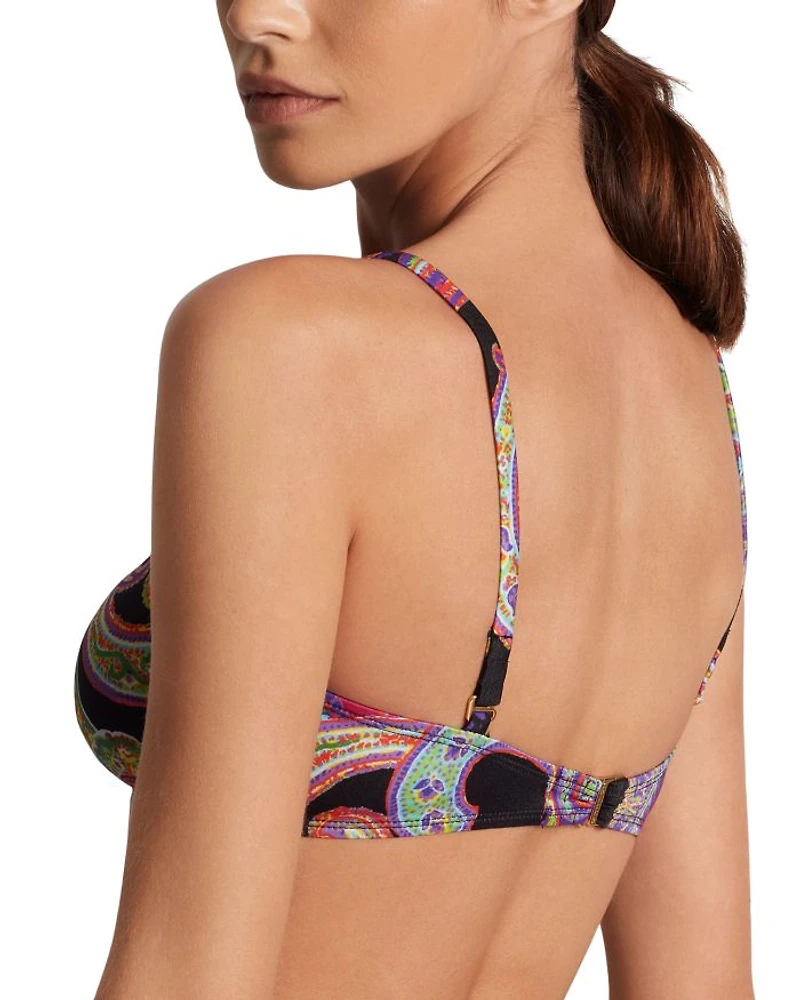 Shirred Over The Shoulder Bikini Top
