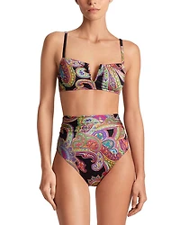 Shirred Over The Shoulder Bikini Top