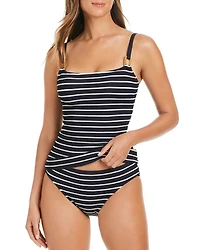 Square Neck Textured Tankini Top