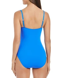 Shirred Bandeau One Piece Swimsuit