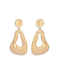 Molten 18K Yellow Gold Plated Drop Earrings, 1.9"L