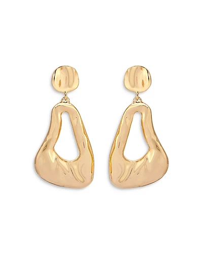 Ettika Molten 18K Yellow Gold Plated Drop Earrings, 1.9L