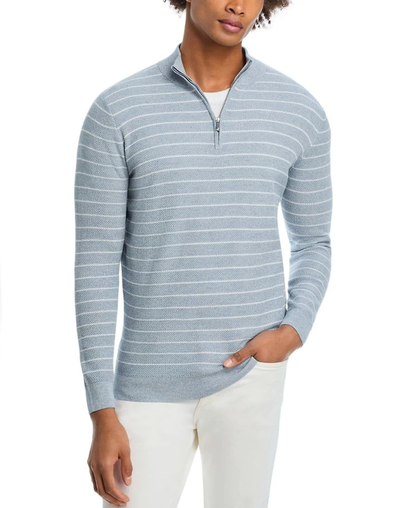 South Bend Striped Quarter Zip Sweater
