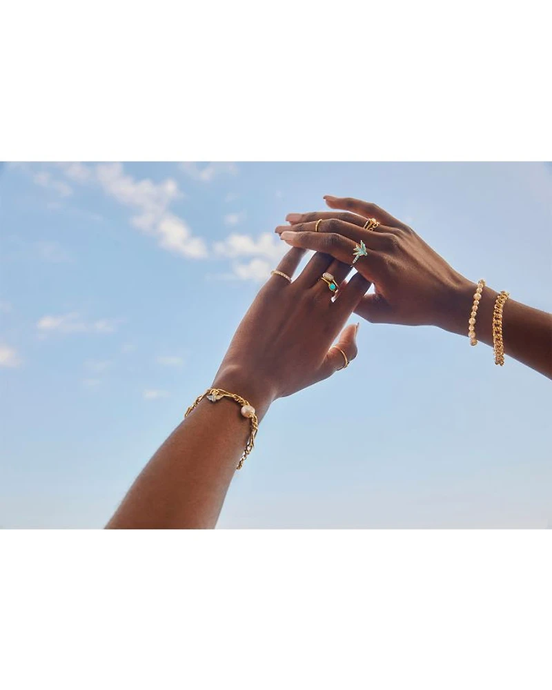 Melody Blue Cabochon Pavé Bird Cocktail Ring