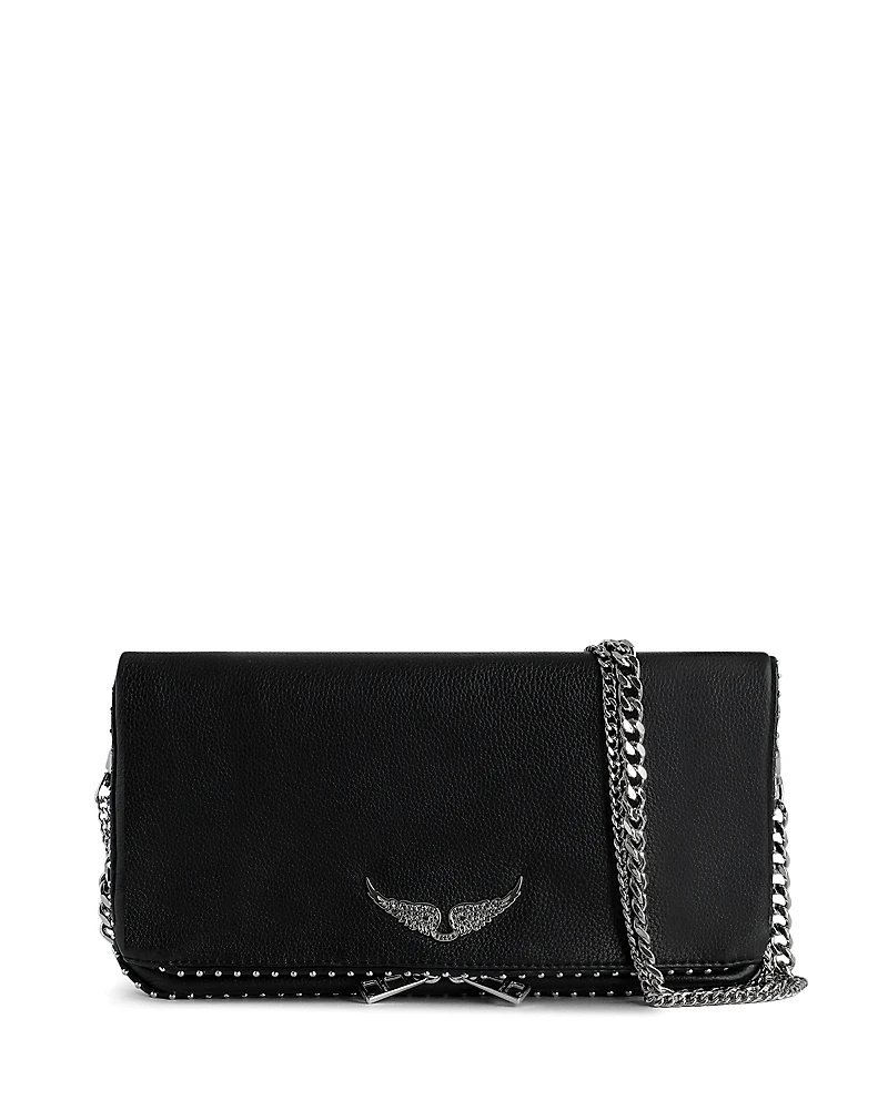 Zadig & Voltaire Rock Studded Leather Clutch