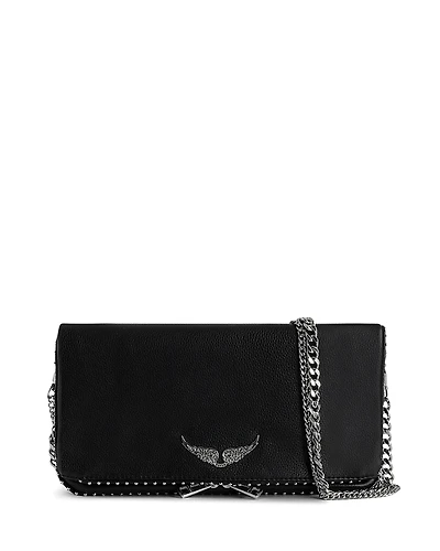 Zadig & Voltaire Rock Studded Leather Clutch