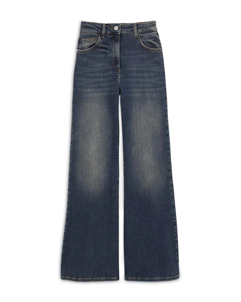 Petite Bonnie Flare Jeans Mid Blue