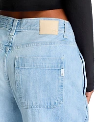 High Rise Cuffed Barrel Leg Jeans Sunset Blues