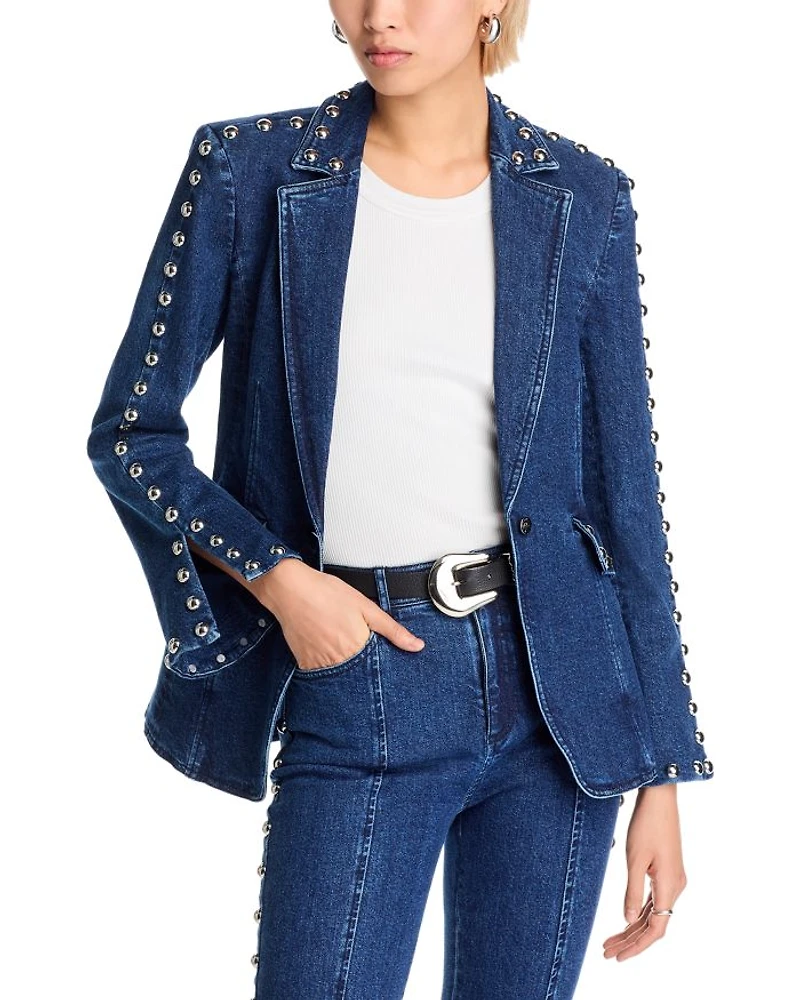 Studded Denim Milly Blazer