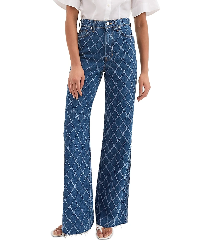 Veronica Beard Taylor High Rise Wide Leg Jeans