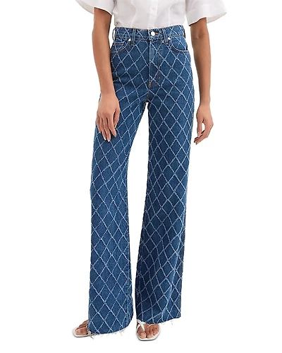 Veronica Beard Taylor High Rise Wide Leg Jeans