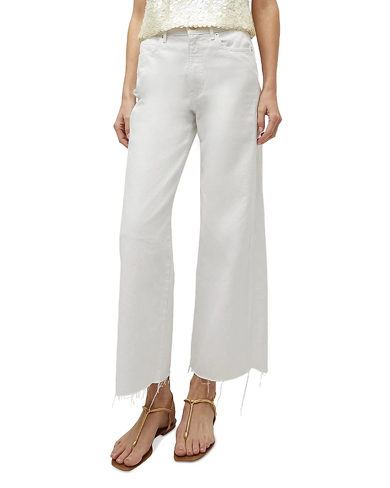 Veronica Beard Taylor High Rise Cropped Wide Leg Jeans