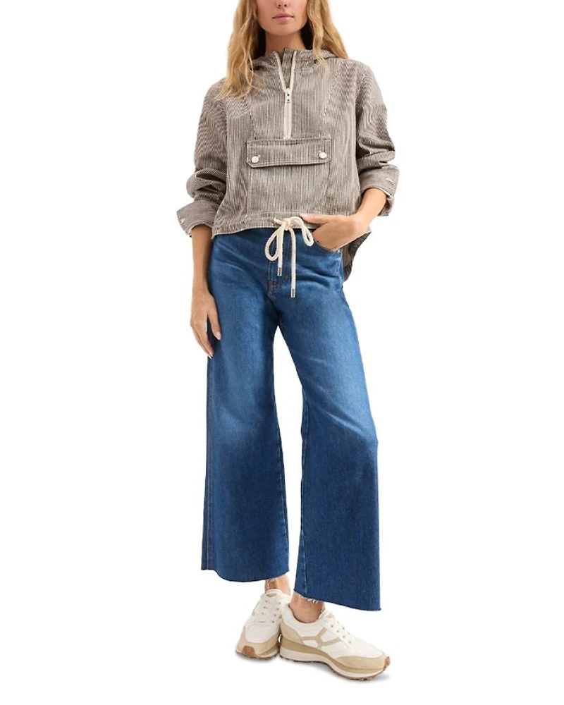 Taylor High Rise Cropped Wide Leg Jeans Bright Blue