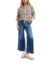 Taylor High Rise Cropped Wide Leg Jeans Bright Blue