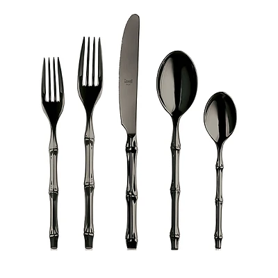 Mepra Bali Black Gold 5 Piece Flatware Set