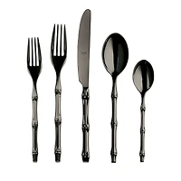 Mepra Bali Black Gold 5 Piece Flatware Set