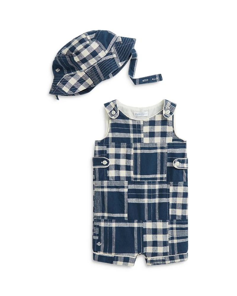 Boys' Patchwork Overall & Hat Set - Baby