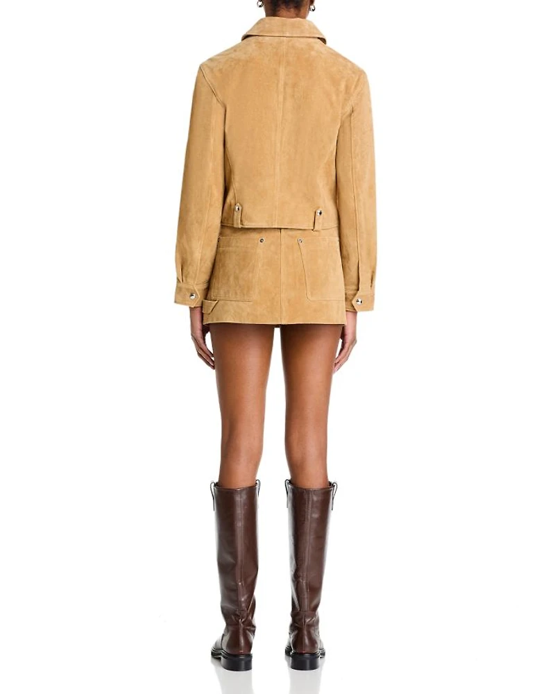 Suede Carpenter Mini Skirt