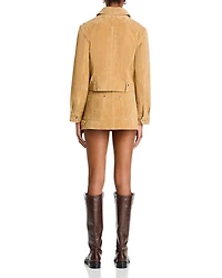 Suede Carpenter Mini Skirt
