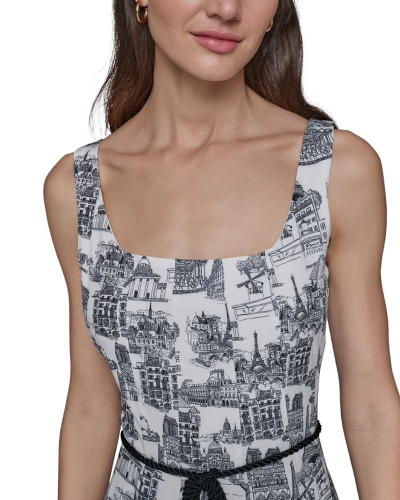 Square Neck Fit and Flare Dress