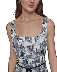 Square Neck Fit and Flare Dress