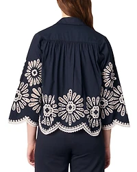 Crochet Detail Cropped Shirt