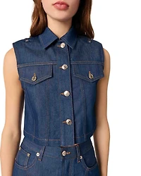 Denim Cropped Vest